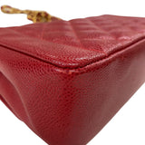 シャネル CHANEL ダイアナ25 A01165 レッド ゴールド金具 キャビアスキン レディース ショルダーバッグ