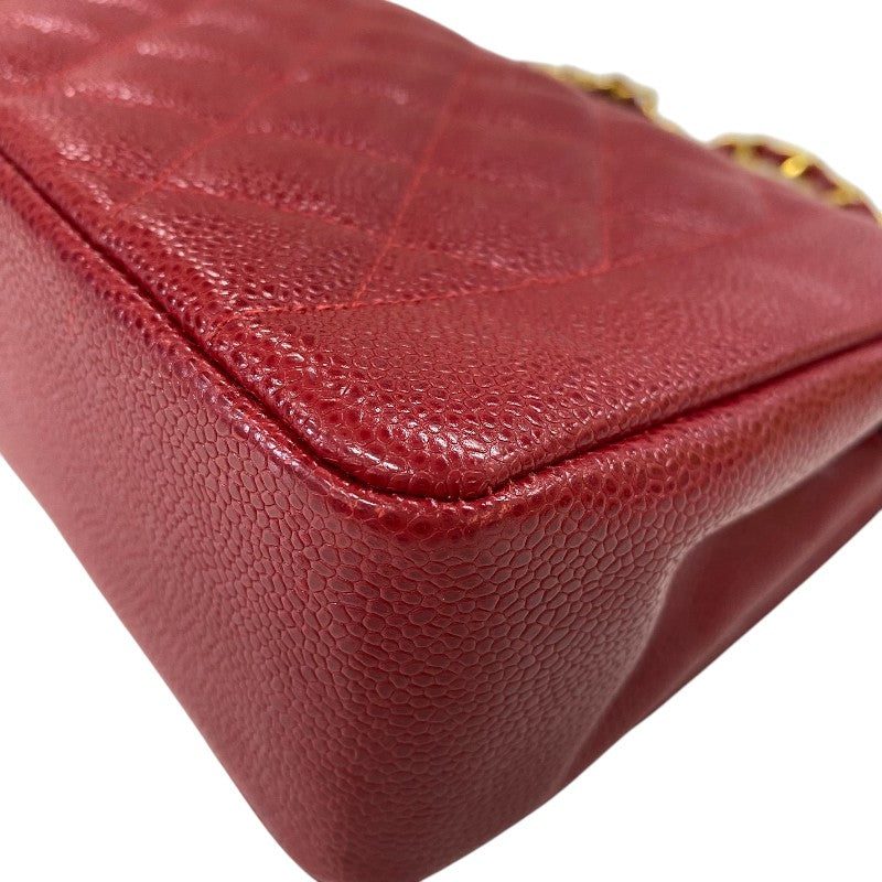 シャネル CHANEL ダイアナ25 A01165 レッド ゴールド金具 キャビアスキン レディース ショルダーバッグ