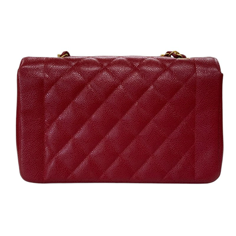 シャネル CHANEL ダイアナ25 A01165 レッド ゴールド金具 キャビアスキン レディース ショルダーバッグ