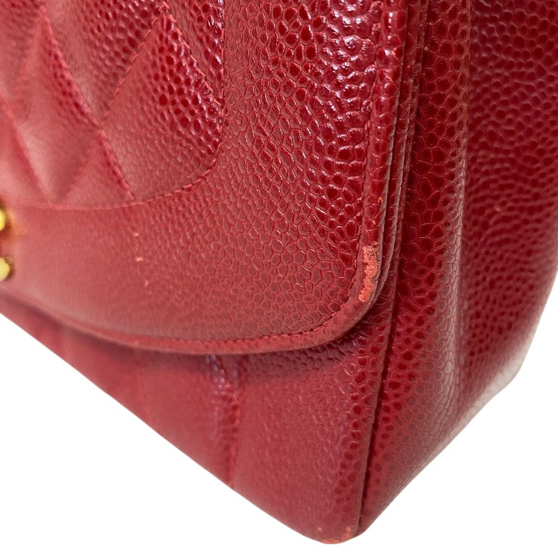 シャネル CHANEL ダイアナ25 A01165 レッド ゴールド金具 キャビアスキン レディース ショルダーバッグ