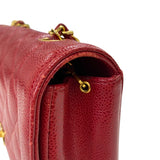 シャネル CHANEL ダイアナ25 A01165 レッド ゴールド金具 キャビアスキン レディース ショルダーバッグ