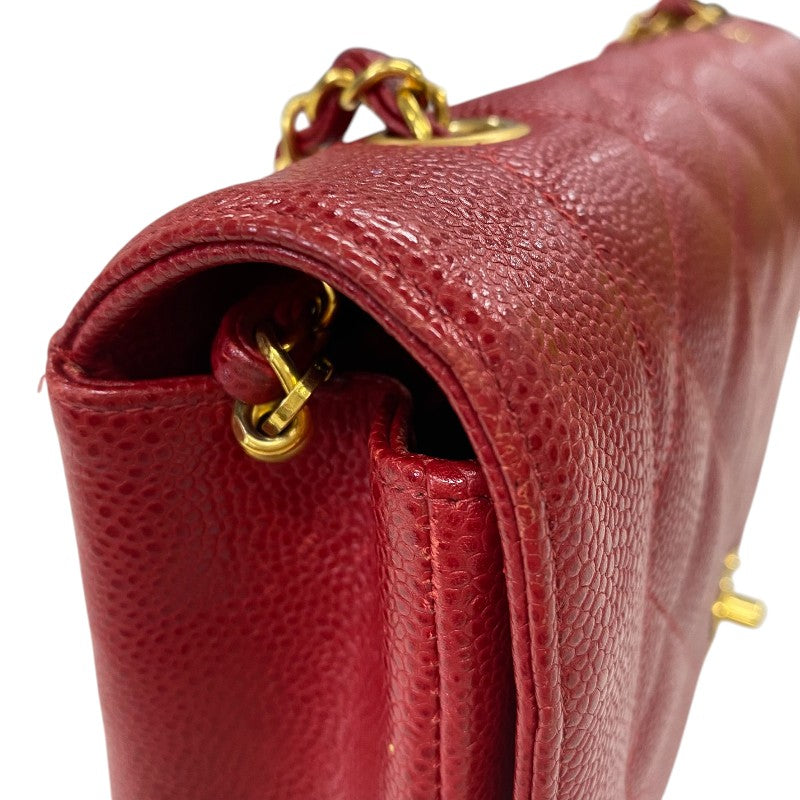 シャネル CHANEL ダイアナ25 A01165 レッド ゴールド金具 キャビアスキン レディース ショルダーバッグ