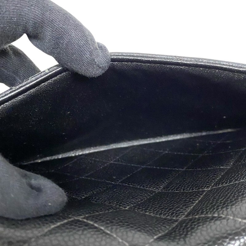 シャネル CHANEL ダイアナ25 A01165 4番台 ブラック ゴールド金具 キャビアスキン レディース ショルダーバッグ