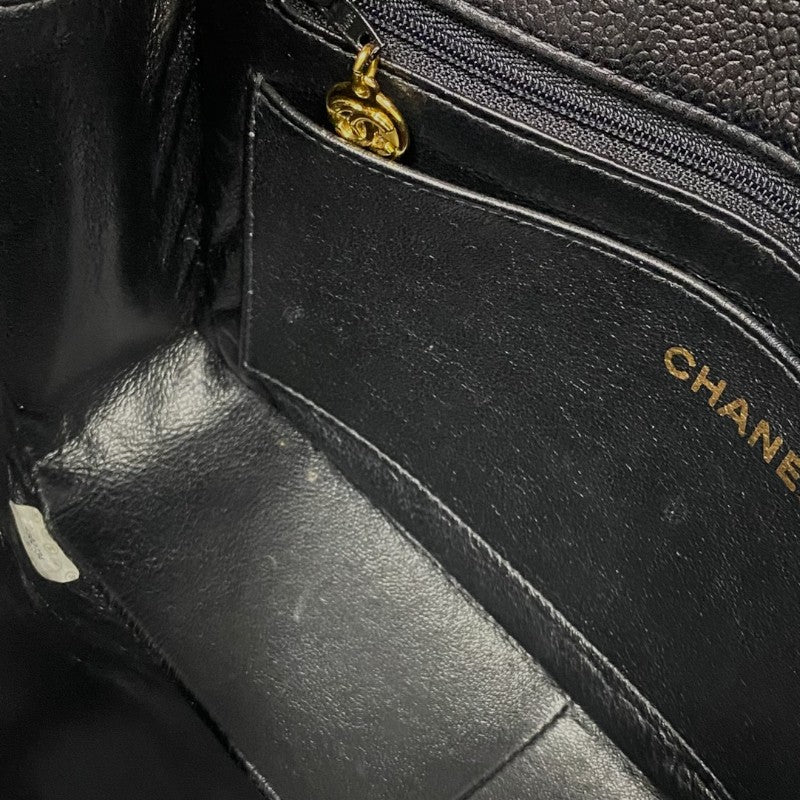 シャネル CHANEL ダイアナ25 A01165 4番台 ブラック ゴールド金具 キャビアスキン レディース ショルダーバッグ