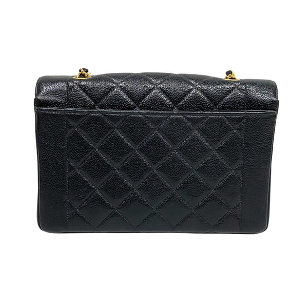 シャネル CHANEL ダイアナ25 A01165 4番台 ブラック ゴールド金具 キャビアスキン レディース ショルダーバッグ