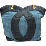 シャネル CHANEL デカココチェーントートバッグ AS3857 ブルー/ネイビー ゴールド金具 デニム レディース トートバッグ