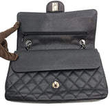 シャネル CHANEL マトラッセ25 ダブルフラップ チェーンショルダー A01112 ブラック×SV金具 キャビアスキン レディース ショルダーバッグ