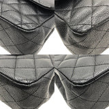シャネル CHANEL マトラッセ25 ダブルフラップ チェーンショルダー A01112 ブラック×SV金具 キャビアスキン レディース ショルダーバッグ