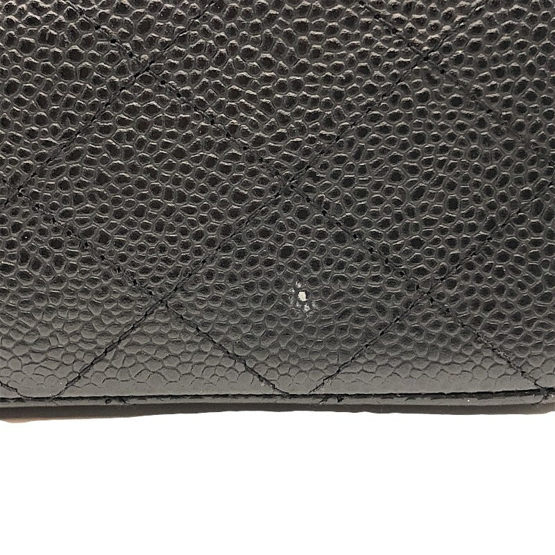 シャネル CHANEL マトラッセ25 ダブルフラップ チェーンショルダー A01112 ブラック×SV金具 キャビアスキン レディース ショルダーバッグ
