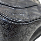 シャネル CHANEL マトラッセ25 A01112 9番台 ブラック シルバー金具 キャビアスキン レディース ショルダーバッグ