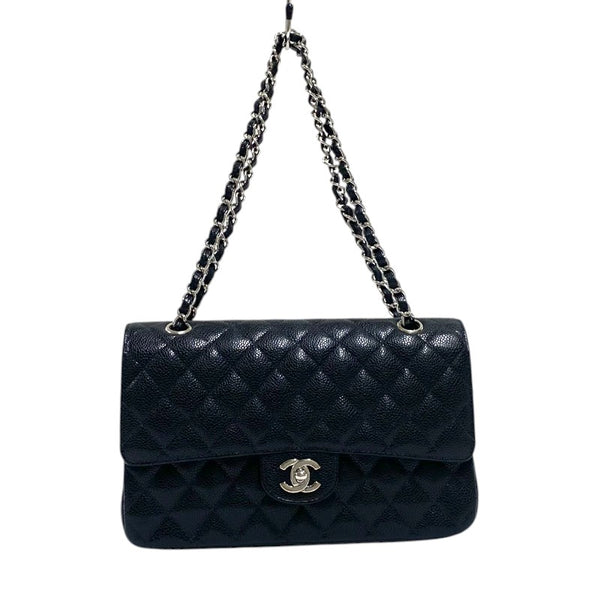 シャネル CHANEL マトラッセ25 A01112 9番台 ブラック シルバー金具 キャビアスキン レディース ショルダーバッグ