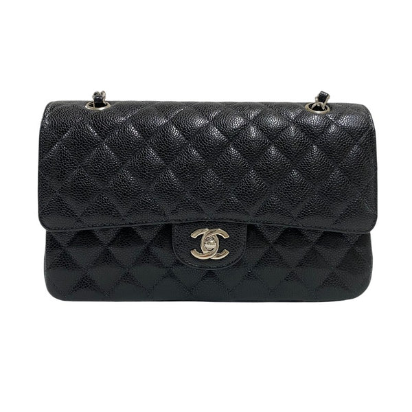 シャネル CHANEL マトラッセ25 A01112 9番台 ブラック シルバー金具 キャビアスキン レディース ショルダーバッグ