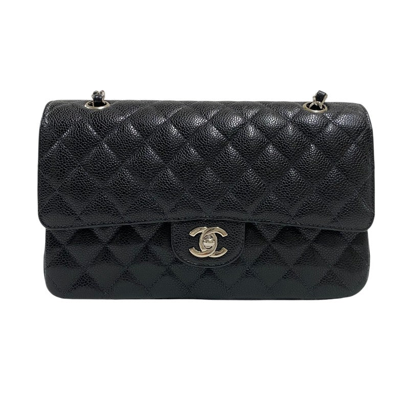 シャネル CHANEL マトラッセ25 A01112 9番台 ブラック シルバー金具 キャビアスキン レディース ショルダーバッグ