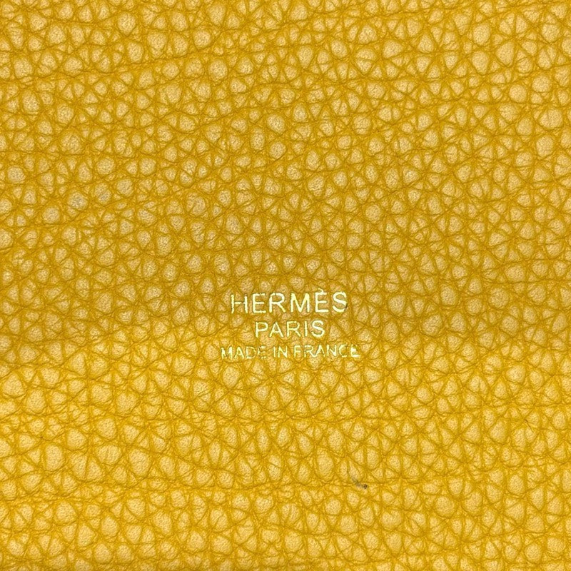 エルメス HERMES ピコタンロックMM □C刻 イエロー ゴールド金具 トリヨン レディース ハンドバッグ