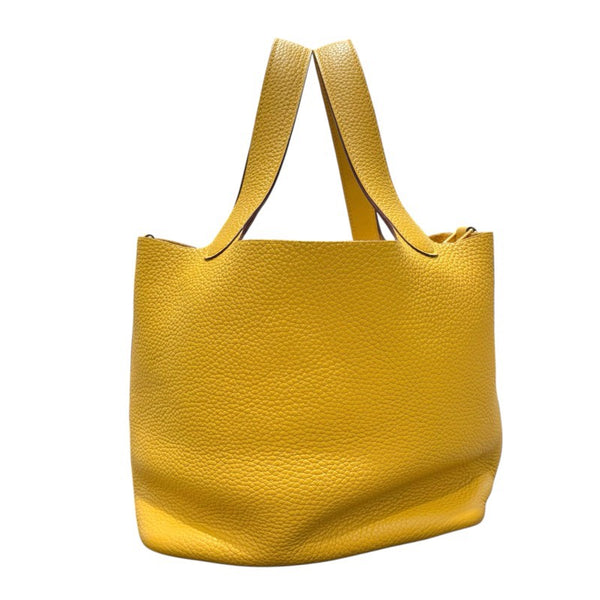 エルメス HERMES ピコタンロックMM □C刻 イエロー ゴールド金具 トリヨン レディース ハンドバッグ