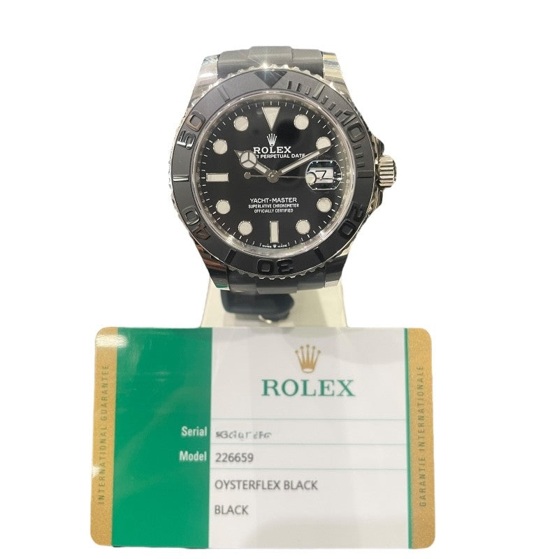 ロレックス ROLEX ヨットマスター42 226659 ブラック K18WG/ラバーベルト 自動巻き メンズ 腕時計