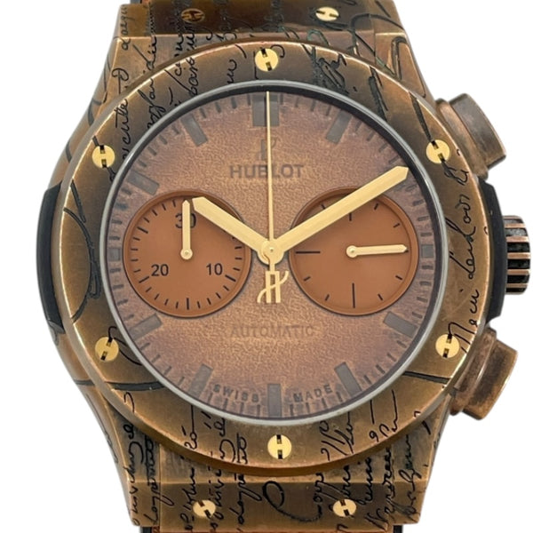 ウブロ HUBLOT クラシック・フュージョン クロノグラフ ベルルッティ コールドゴールド 521.BZ.05IG.VR.BER19 ブラウン ブロンズ メンズ 腕時計