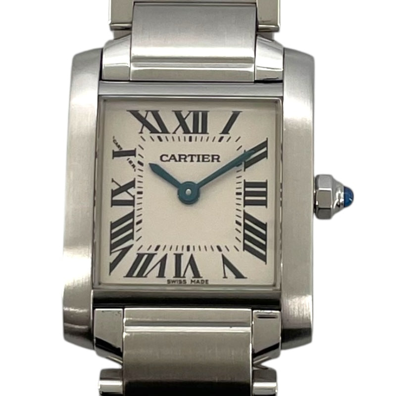 カルティエ Cartier タンクフランセーズSM W51008Q3 ホワイト SS レディース 腕時計