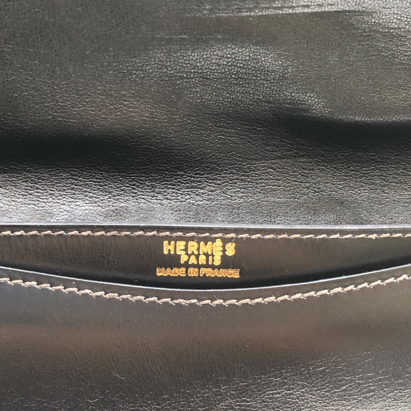 エルメス HERMES アルカザール 〇D刻 ブラウン　GD金具 ボックスカーフ レディース ショルダーバッグ