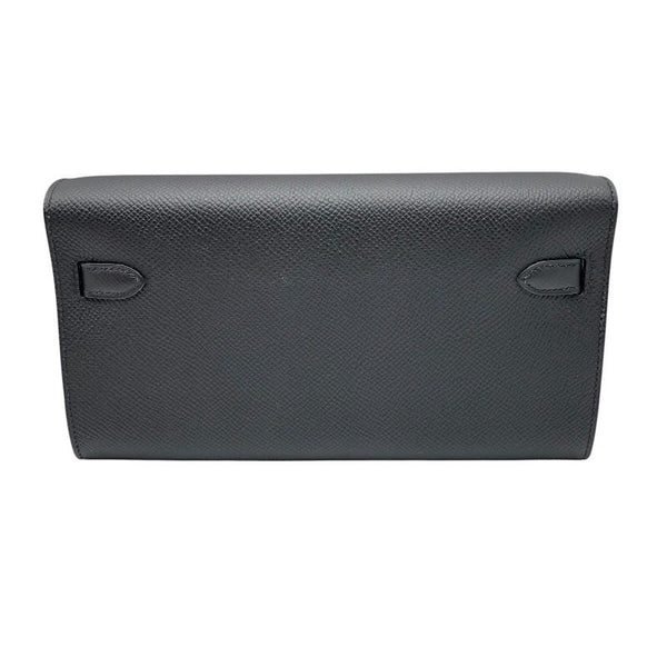 エルメス HERMES ケリーウォレット トゥーゴー U刻 ブラック×SV金具 エプソン レディース 長財布