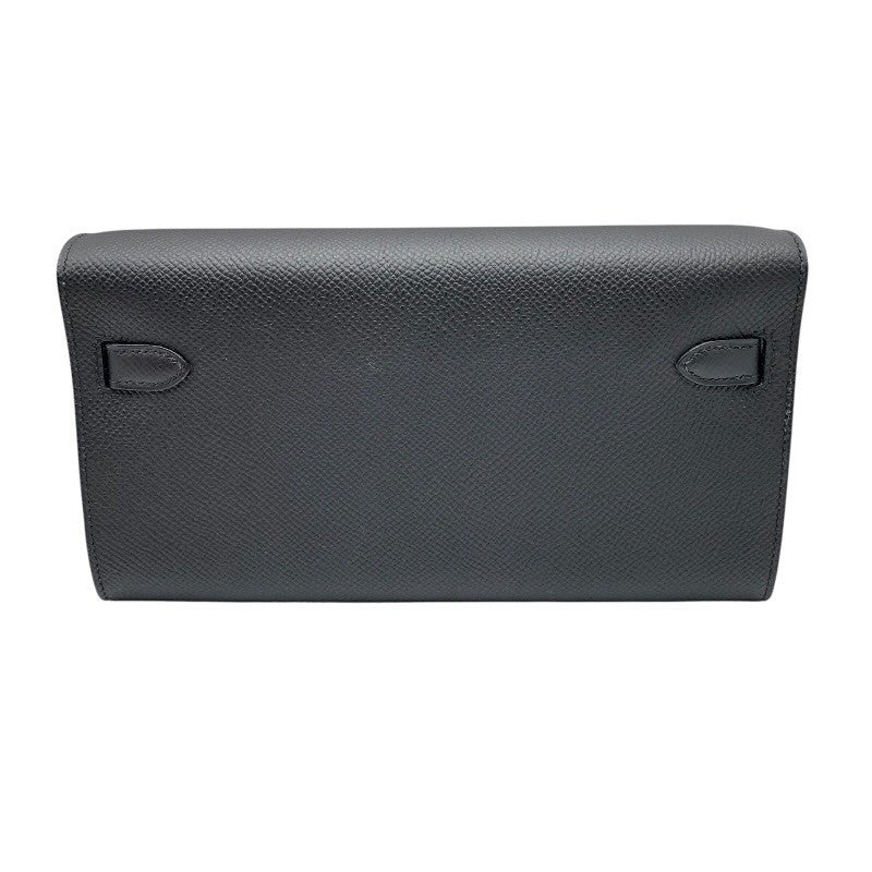 エルメス HERMES ケリーウォレット トゥーゴー U刻 ブラック×SV金具 エプソン レディース 長財布