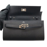 エルメス HERMES ケリーウォレット トゥーゴー U刻 ブラック×SV金具 エプソン レディース 長財布