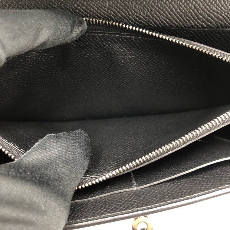 エルメス HERMES ケリーウォレット トゥーゴー U刻 ブラック×SV金具 エプソン レディース 長財布