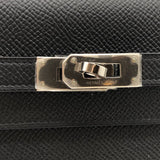 エルメス HERMES ケリーウォレット トゥーゴー U刻 ブラック×SV金具 エプソン レディース 長財布