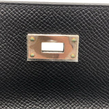エルメス HERMES ケリーウォレット トゥーゴー U刻 ブラック×SV金具 エプソン レディース 長財布