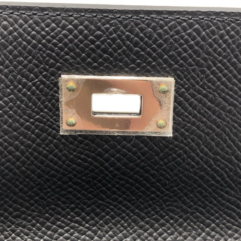 エルメス HERMES ケリーウォレット トゥーゴー U刻 ブラック×SV金具 エプソン レディース 長財布
