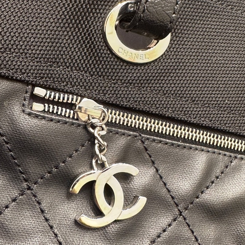 シャネル CHANEL パリピアリッツトートGM A34210 ブラック コーティングキャンバス レディース ハンドバッグ