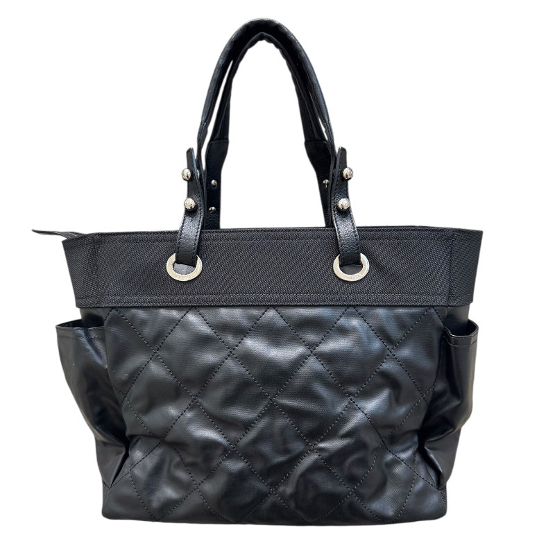 シャネル CHANEL パリピアリッツトートGM A34210 ブラック コーティングキャンバス レディース ハンドバッグ