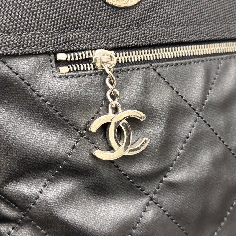 シャネル CHANEL パリピアリッツトートGM A34210 ブラック コーティングキャンバス レディース ハンドバッグ