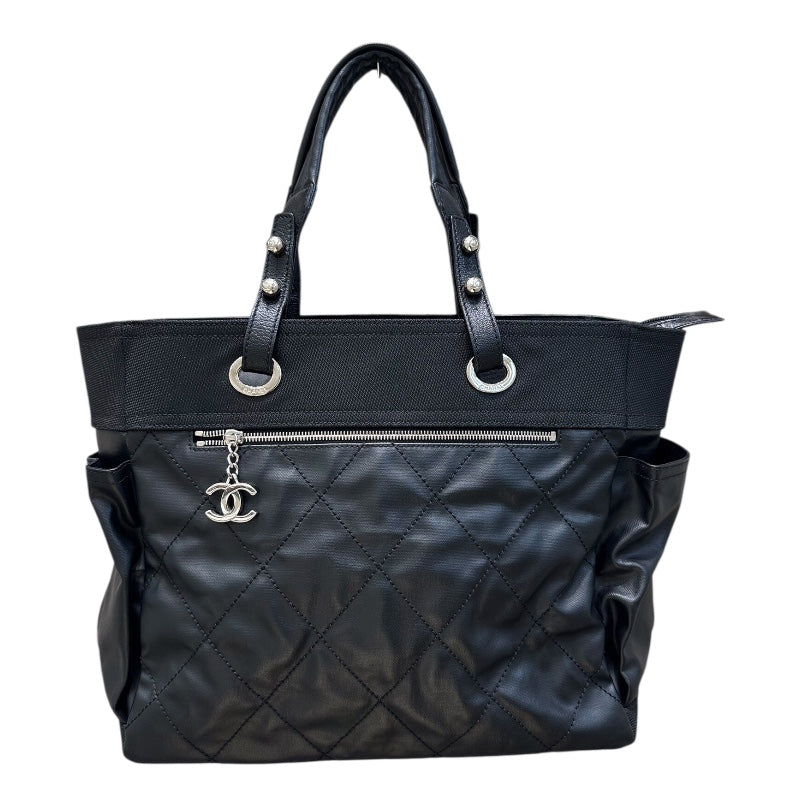 シャネル CHANEL パリピアリッツトートGM A34210 ブラック コーティングキャンバス レディース ハンドバッグ