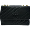 シャネル CHANEL バイアスステッチ チェーンフラップバッグ 8番台 ブラック/ゴールド金具 キャビアスキン レディース ショルダーバッグ