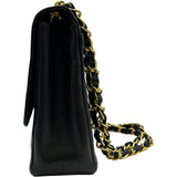 シャネル CHANEL バイアスステッチ チェーンフラップバッグ 8番台 ブラック/ゴールド金具 キャビアスキン レディース ショルダーバッグ
