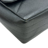 シャネル CHANEL バイアスステッチ チェーンフラップバッグ 8番台 ブラック/ゴールド金具 キャビアスキン レディース ショルダーバッグ