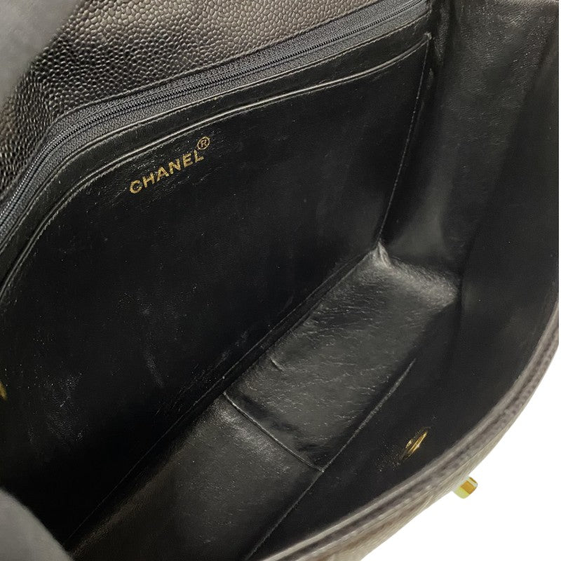 シャネル CHANEL マドモアゼル チェーンフラップバッグ ブラック ゴールド金具 キャビアスキン レディース ショルダーバッグ