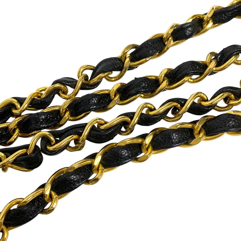 シャネル CHANEL マドモアゼル チェーンフラップバッグ ブラック ゴールド金具 キャビアスキン レディース ショルダーバッグ