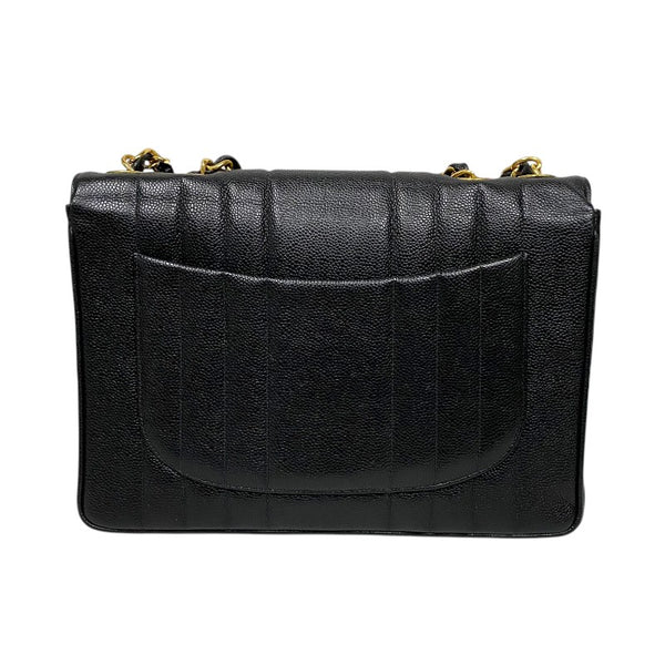 シャネル CHANEL マドモアゼル チェーンフラップバッグ ブラック ゴールド金具 キャビアスキン レディース ショルダーバッグ