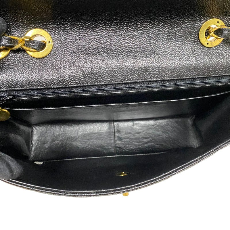 シャネル CHANEL マドモアゼル チェーンフラップバッグ ブラック ゴールド金具 キャビアスキン レディース ショルダーバッグ