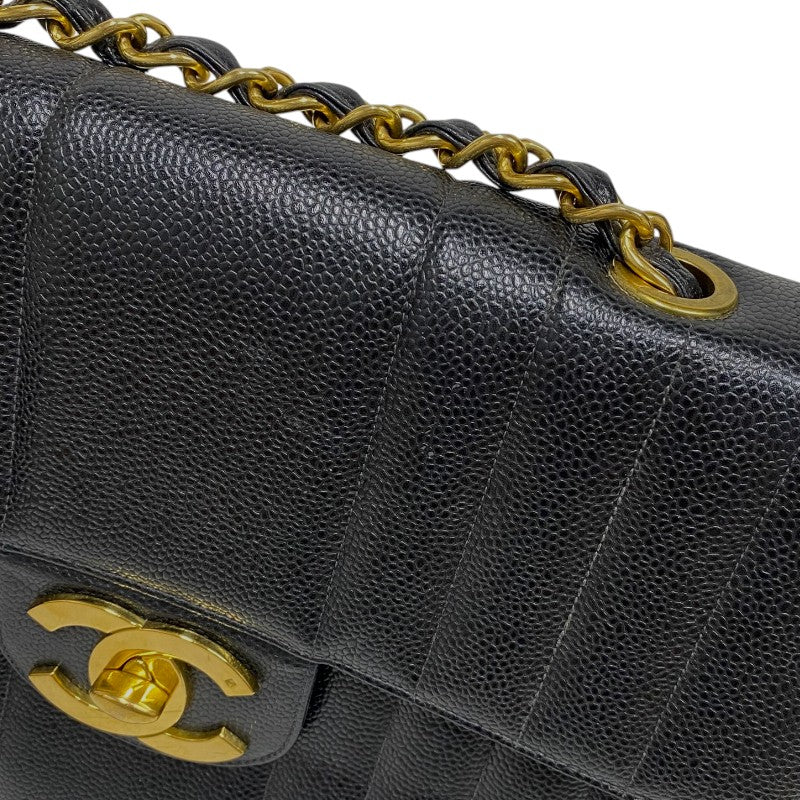 シャネル CHANEL マドモアゼル チェーンフラップバッグ ブラック ゴールド金具 キャビアスキン レディース ショルダーバッグ