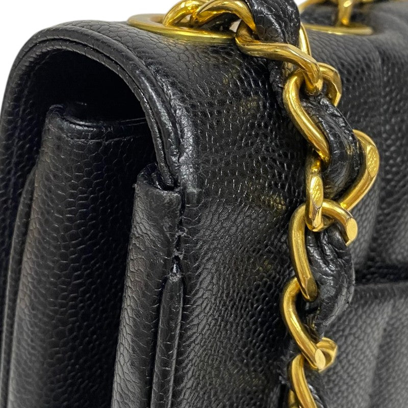 シャネル CHANEL マドモアゼル チェーンフラップバッグ ブラック ゴールド金具 キャビアスキン レディース ショルダーバッグ