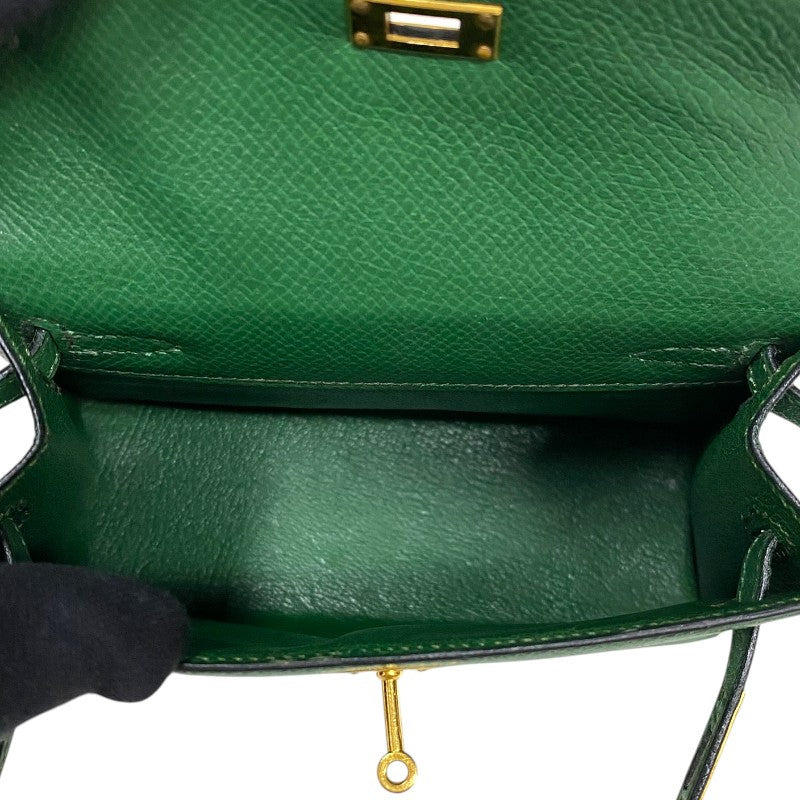 エルメス HERMES ミニミニケリー15 〇V刻 バンブー ゴールド金具 クシュベル レディース ショルダーバッグ