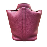 エルメス HERMES ピコタンロックPM T刻 ルビー/シルバー金具 トリヨン レディース ハンドバッグ