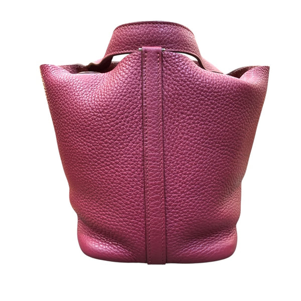 エルメス HERMES ピコタンロックPM T刻 ルビー/シルバー金具 トリヨン レディース ハンドバッグ