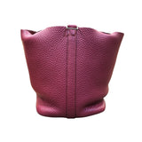 エルメス HERMES ピコタンロックPM T刻 ルビー/シルバー金具 トリヨン レディース ハンドバッグ