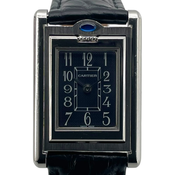 カルティエ Cartier タンク バスキュラント SM W1016830 ブラック SS クオーツ レディース 腕時計
