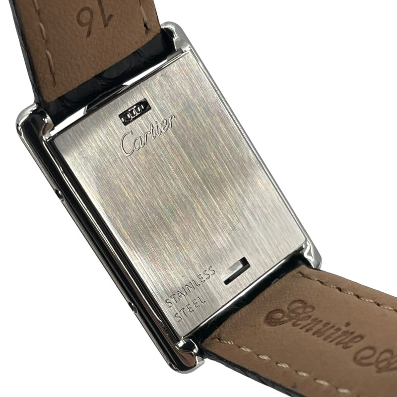 カルティエ Cartier タンク バスキュラント SM W1016830 ブラック SS クオーツ レディース 腕時計