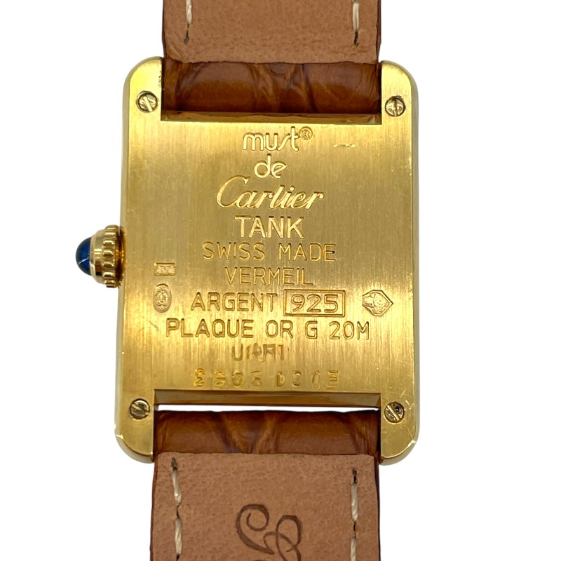 カルティエ Cartier マストタンク SM W1008354 アイボリー SV/GF クオーツ レディース 腕時計
